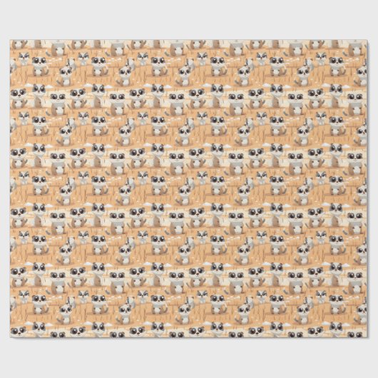 Kawaii Schattigee Baby Meerkats Cadeaupapier (Vlak)