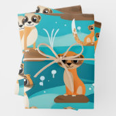 Kawaii Schattigee Baby Meerkats Inpakpapier Vel (In situ)