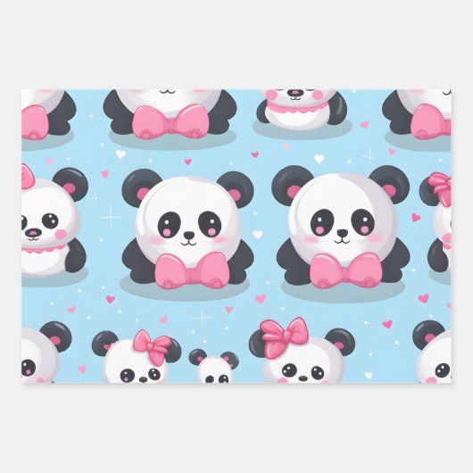Kawaii Schattigee Baby Pandas Inpakpapier Vel (Voorkant 2)