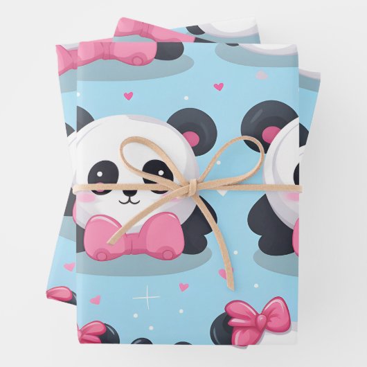 Kawaii Schattigee Baby Pandas Inpakpapier Vel (In situ)