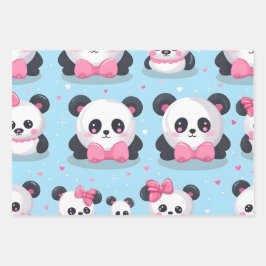 Kawaii Schattigee Baby Pandas Inpakpapier Vel