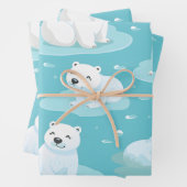 Kawaii Schattigee Baby Polar Beren Inpakpapier Vel (In situ)