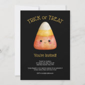 Kawaii Schattigee Candy Corn Kind Halloween Party Kaart (Voorkant)