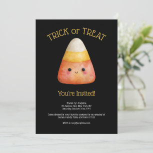 Kawaii Schattigee Candy Corn Kind Halloween Party Kaart