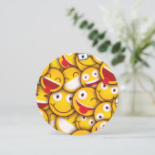 Kawaii Schattigee Emoji Emoticon Verjaardag Kaart (Staand voorkant)