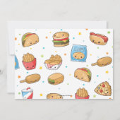 Kawaii Schattigee Fast Food Party Meisje Verjaarda Kaart (Achterkant)
