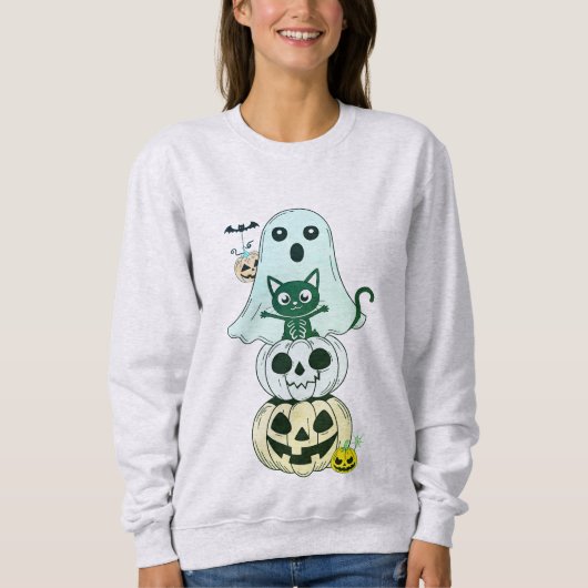 Kawaii Schattigee Halloween Characters Sweatshirt (Voorkant)
