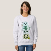 Kawaii Schattigee Halloween Characters Sweatshirt (Voorkant volledig)