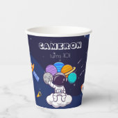 Kawaii Schattigee herbruikbare blauwe astronaut Papieren Bekers (Voorkant)