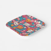 Kawaii Schattigee kattenpatroon print papieren Bor Papieren Bordje (Gebogen)