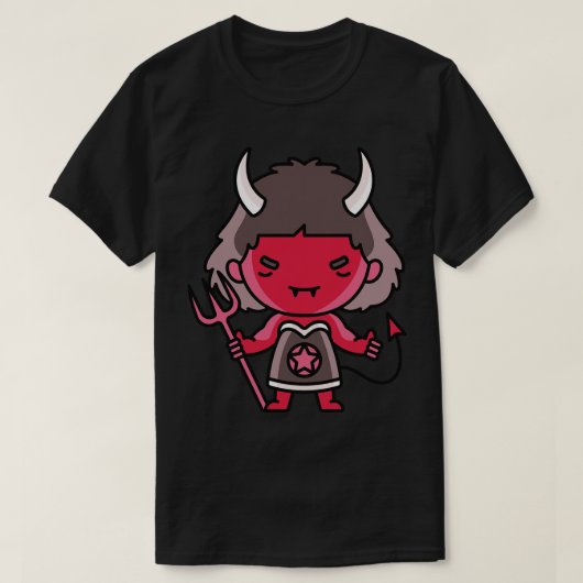 Kawaii Schattigee kleine zij duivel T-shirt (Design voorkant)