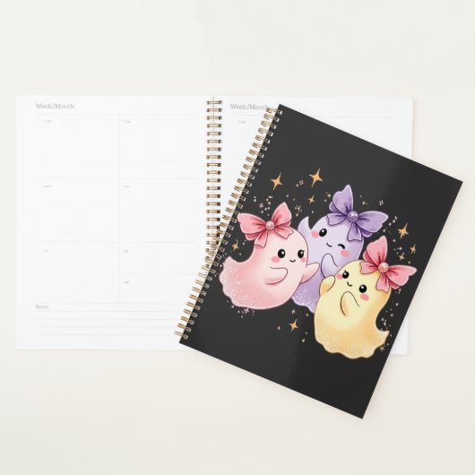 Kawaii Schattigee pastelgeesten met bogen Planner (Display)