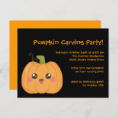 Kawaii Schattigee pompoen Halloween Briefkaart uit (Voorkant / Achterkant)