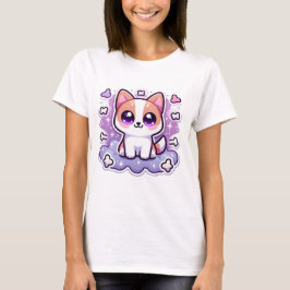Kawaii Schattigee puppy Schattige hond met grote o T-shirt