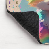 Kawaii Schattigee regenboog kitten op een wolk mou Muismat (Hoek)