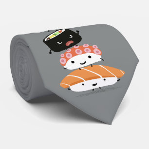 Kawaii Schattigee Sashimi Sushi personages   Sushi Stropdas