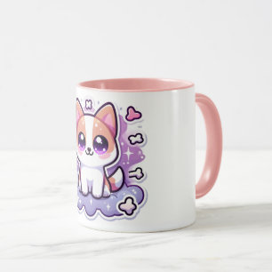 Kawaii Schattigee Schattige puppy met grote ogen Mok