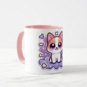 Kawaii Schattigee Schattige puppy met grote ogen Mok (Voorkant links)