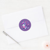 Kawaii Schattigee Valentijnse Eenhoorn Ronde Sticker (Envelop)