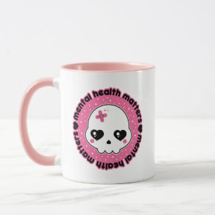 Kawaii Schedel Geestelijke Gezondheid Is Belangrij Mok