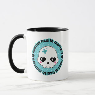 Kawaii Schedel Geestelijke Gezondheid Is Belangrij Mok