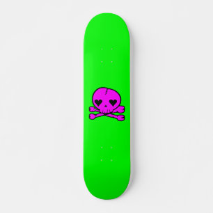 Kawaii Schedel Gotische Lolita Groen & Roze Skateboard