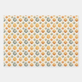 Kawaii schelpen geel en blauw inpakpapier vel (Voorkant)