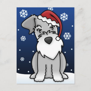 Kawaii Schnauzer Christmas Briefkaart