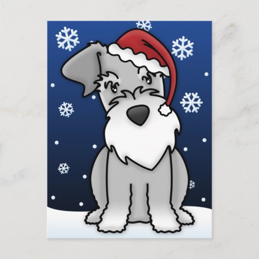Kawaii Schnauzer Christmas Briefkaart (Voorkant)