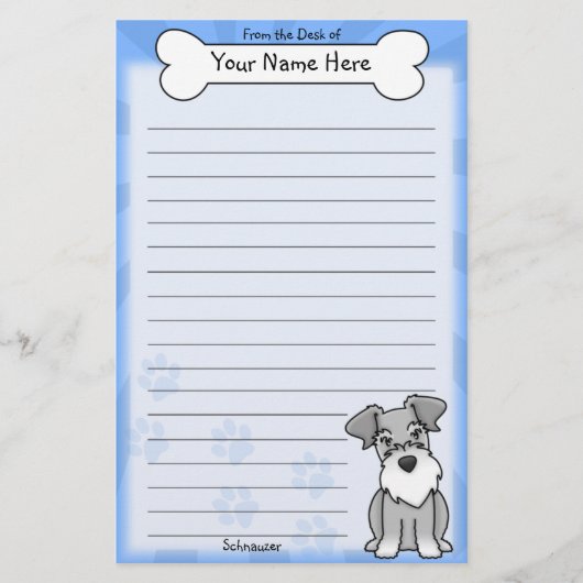 Kawaii Schnauzer Stationery Briefpapier (Voorkant)