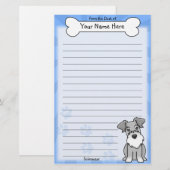Kawaii Schnauzer Stationery Briefpapier (Voorkant / Achterkant)