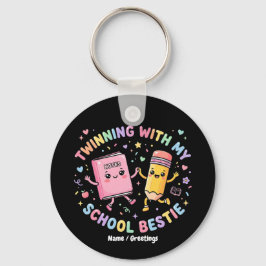  Kawaii School Bestie Twinning Friendship  Sleutelhanger
