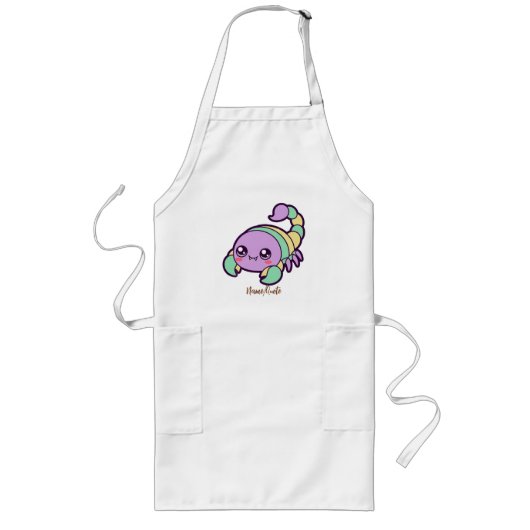 Kawaii Schorpioen Cute Pastel Cartoon Lang Schort (Voorkant)