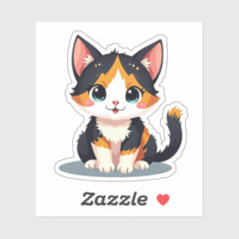 Kawaii Schotse Kat – Zittende Houding Sticker