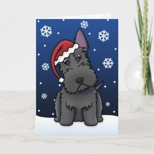Kawaii Scottie Christmas Kaart