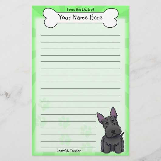 Kawaii Scottish Terrier Stationery Briefpapier (Voorkant)