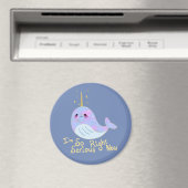 Kawaii Serieuze Narwal Magneet (Insitu (Vaatwasser))
