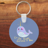 Kawaii Serieuze Narwal Sleutelhanger (Voorkant)