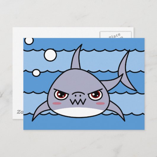 Kawaii Shark Briefkaart (Voorkant / Achterkant)