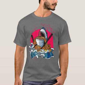 Kawaii Shark Japan Ramen Anime T-shirt