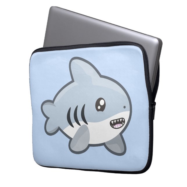 Kawaii Shark Laptop Sleeve (Voorkant Links)