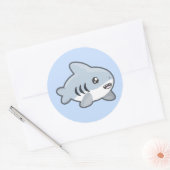 Kawaii Shark Ronde Sticker (Envelop)