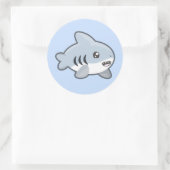 Kawaii Shark Ronde Sticker (Tas)