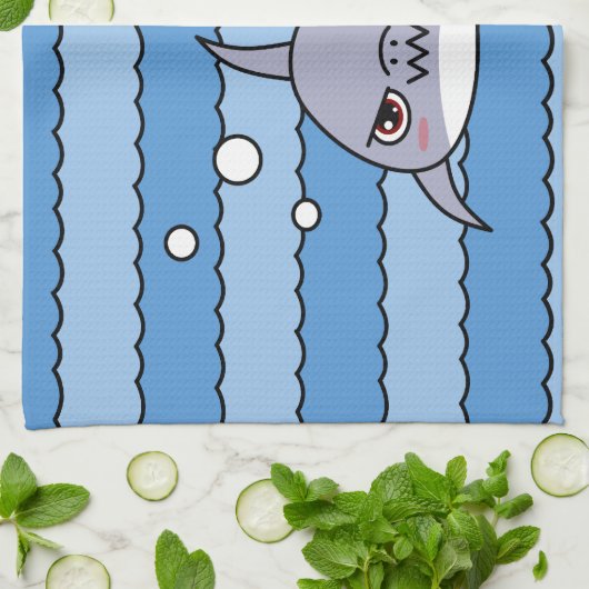 Kawaii Shark Theedoek (Gevouwen)