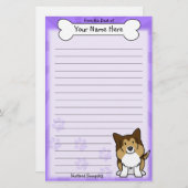 Kawaii Sheltie Stationery Briefpapier (Voorkant / Achterkant)