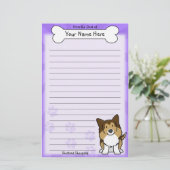 Kawaii Sheltie Stationery Briefpapier (Staand voorkant)