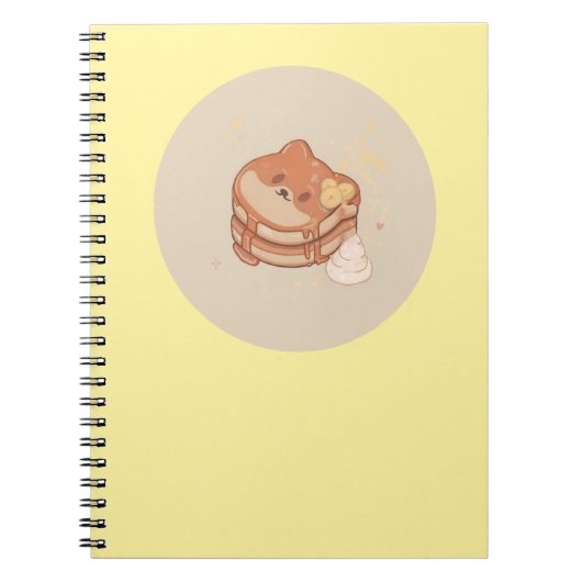 Kawaii Shiba Inu Bananas Pannenkoeken Notitieboek (Voorkant)