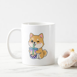 Kawaii Shiba Inu Boba 🐶🧋 – Cute Bubble Tea Hond  Koffiemok