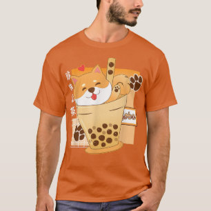 Kawaii Shiba Inu Boba Tea Bubble Tea Anime Kawaii T-shirt