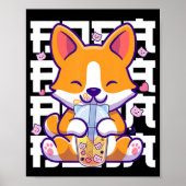 Kawaii Shiba Inu Dog Bubble Tea Boba Anime Gifts G Poster (Voorkant)